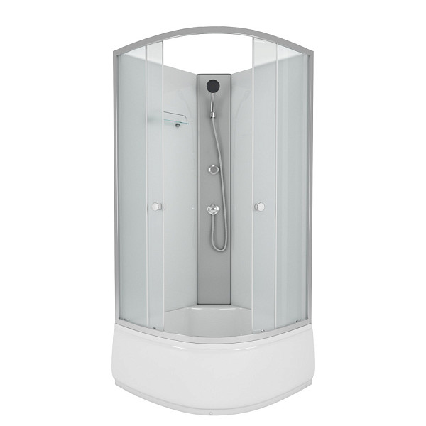 Душ.каб. NG-7308-14BK (900х900х1950) высокий поддон(40см) стекло МАТОВОЕ 4 места