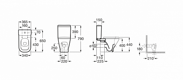 Унитаз (чаша) Roca The Gap напольный 342477000