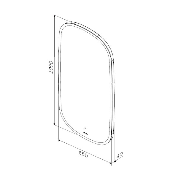M8FMOX0551WGH Зеркало универсальное с контурной LED-подсветкой, ИК- сенсором, вытянутое, 55*100 см