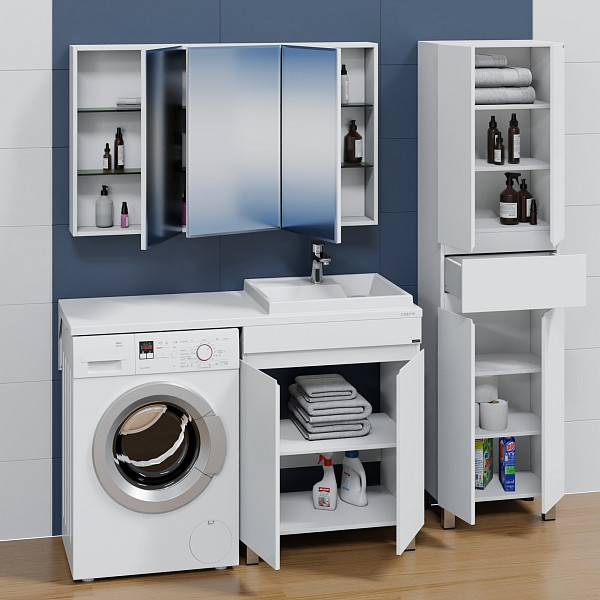 Тумба "Марс 69" двери, напольная (ум. Юпитер 1300*500 литой мрамор)