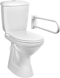 Унитаз-компакт Оскольская керамика Персона Стандарт, подвод воды нижний, косой выпуск, с откидным окрашенным поручнем