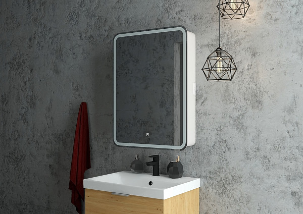 Зеркало-шкаф Континент "Elliott LED" 600х800 левый с розеткой