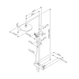 F0790410 Gem душ.система, набор: смеситель д/душа с термостатом, верхн. душ d 220 мм, ручн.душ 1 ф-ц