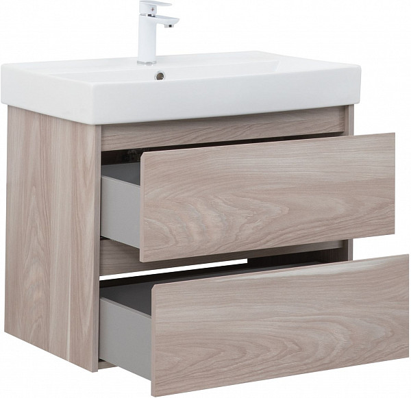 Тумба под раковину Aquanet Nova Lite 75 орех светлый (2 ящика) 00287885