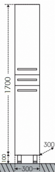 Шкаф-пенал Калипсо 30 напольный/подвесной Санта 517003N