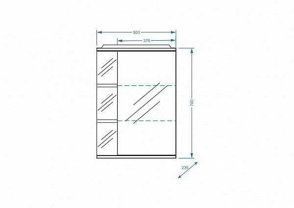 Зеркало-шкаф "Нелея 50/С", правое