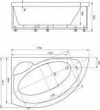 Акриловая ванна Aquatek  Аякс 170x110 AYK170-0000085
