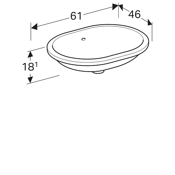 Раковина встраиваемая Geberit VariForm 61 500.756.01.2