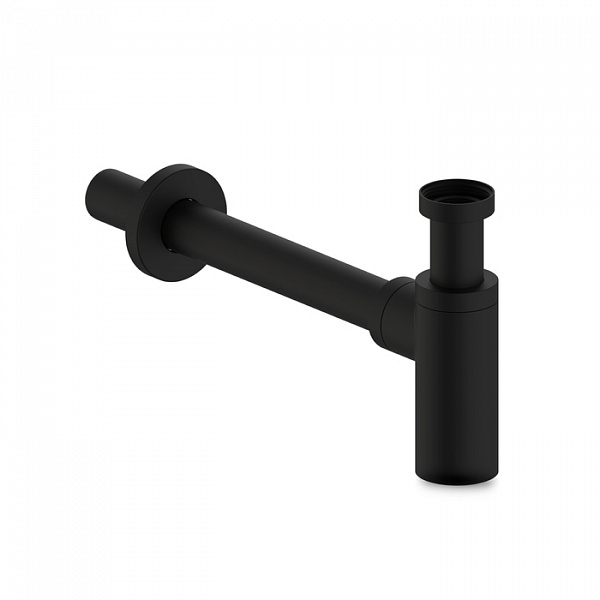 Бутылочный сифон для умывальника, черный матовый, Optima Home, IDDIS, OPTBL00i84