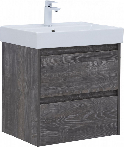 Тумба под раковину Aquanet Nova Lite 60 дуб серый (2 ящика) 00287889