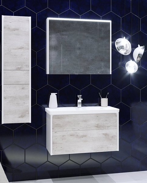 Шкаф - колонна Roca Ronda L белый матовый/бетон ZRU9303005