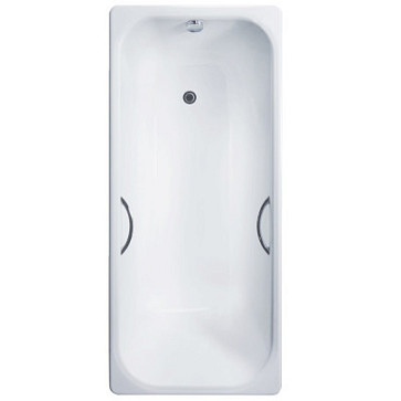 Ванна чугунная Delice Aurora 1600х750 с отверстиями под ручки и антискользящим покрытием