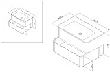M30FHX0802FG Sensation, База под раковину, подвесная, 80 см, ящики, серый шелк, глянцевая, шт