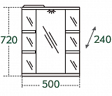 Зеркальный шкаф Герда 50, свет, фацет Санта 101018