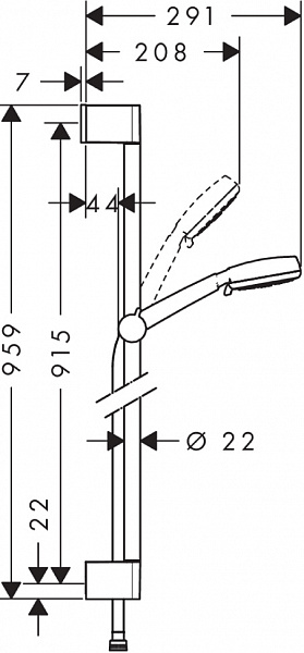 Душевой гарнитур Hansgrohe Crometta 100 Vario 26657400 90см 