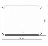 Зеркало COMFORT (915*685) с сенсорным выключателем