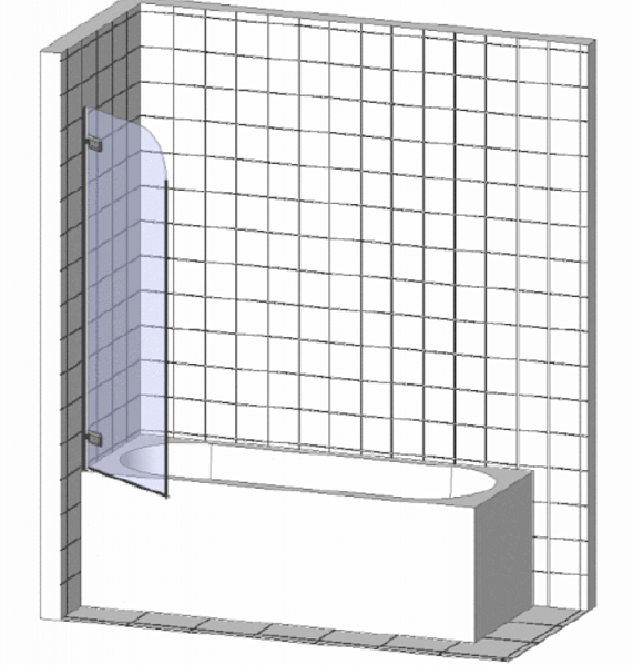 Шторки для ванны Cersanit EASY 140x70 одинарный