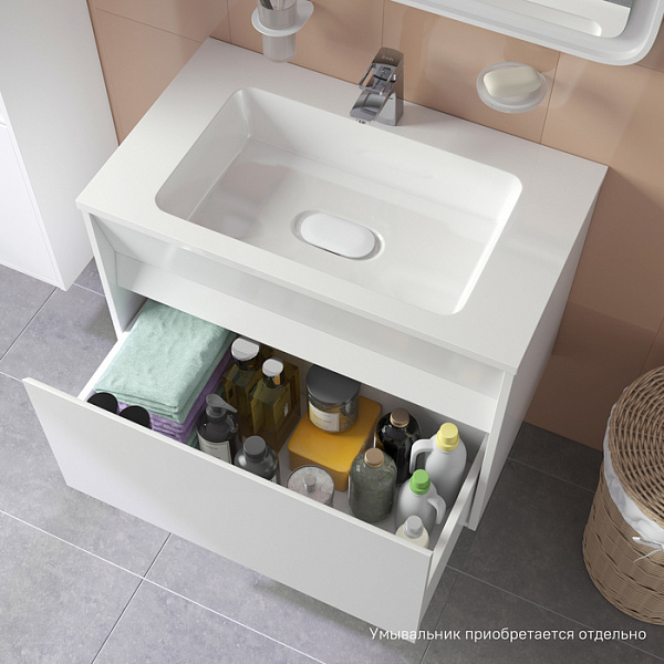 Тумба подвесная с ящиком, белая, 80 см, Esper, IDDIS, ESP80W0i95. Подходит ум. 4508000i28