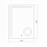Зеркало AZARIO Клио 600х800, LED подсветка, сенсорный выключатель, увеличительное зеркало (ФР-00001417)