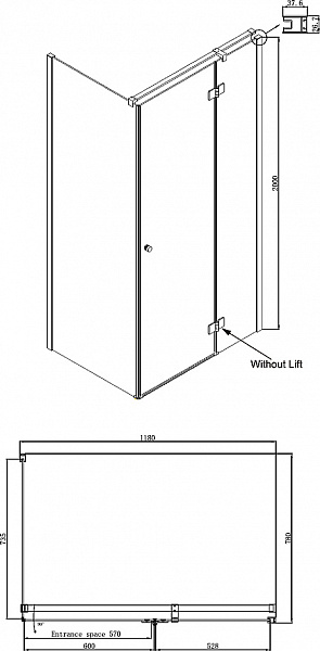 Душевое ограждение Ambassador Diamond 12011104R