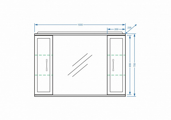 Зеркало-шкаф "Концепт 100/С"