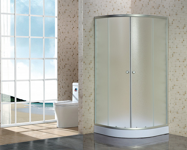 Душ. уголок NG-007-14 (900х900х1950) низкий поддон стекло МАТОВОЕ 2 места