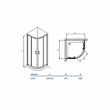 Душевое ограждение  "KOLLER POOL" STYLE S90RG 900x900x1900 не прозрачное Grape 4мм хром