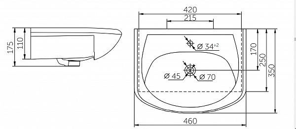 Мебельная раковина Уют 45 Санта