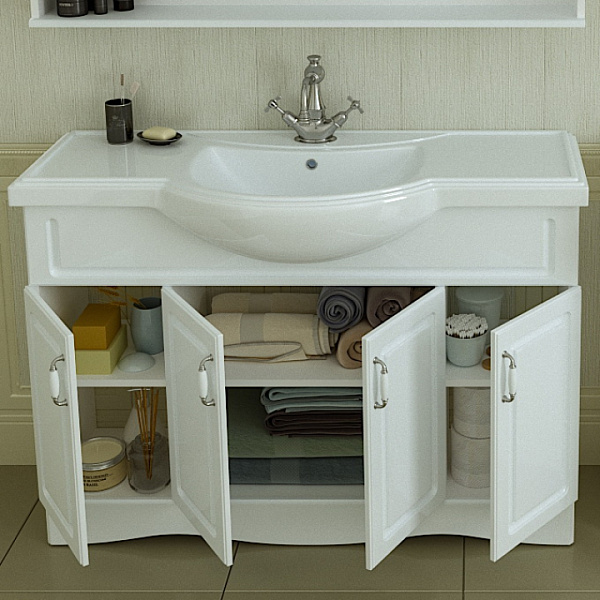 Тумба напольная Верона 120 напольная с цоколем Санта 700197, под раковину