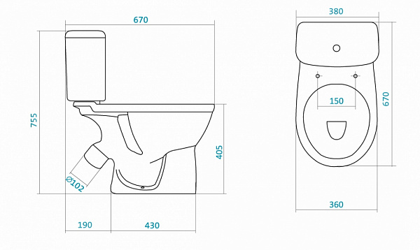 Унитаз Бореаль тарельчатый 1WH302144 Santek