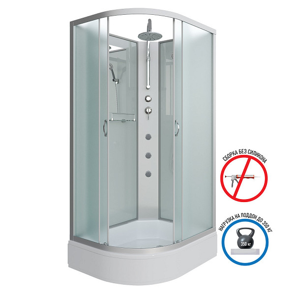 Душ.каб. NG-33294-14RBKTG (1200х900х2100-2400) средний поддон (26см) стекло МАТОВОЕ 4 места