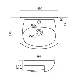 Полукруглая раковина Santek Азов 45 1WH112449