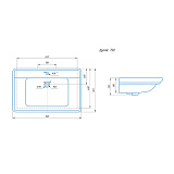 Мебельная раковина Дуглас 75