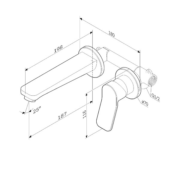 F85A72600 X-Joy, смеситель д/умывальника, монтируемый в стену, хром, шт.