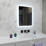 Skansen Зеркало с LED подсветкой и сенсором, 600х800 часы антипар