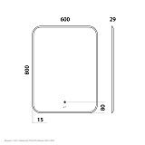 Skansen Зеркало с LED подсветкой и сенсором, 600х800