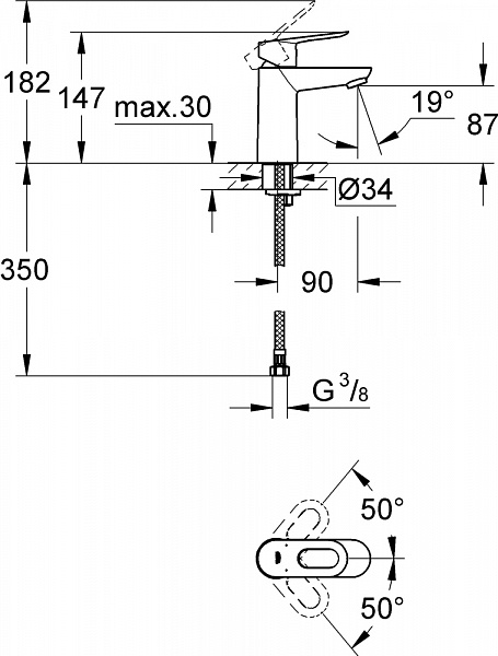 Смеситель для раковины Grohe BauLoop 23337000