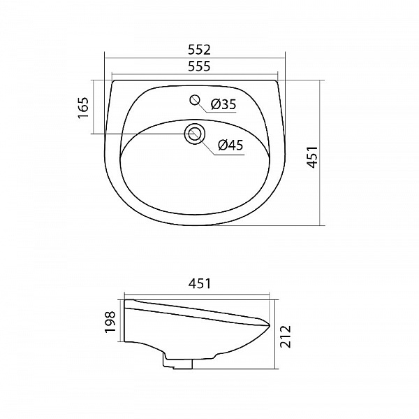 Полукруглая раковина Santek Бриз 55 1WH110460