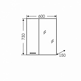 Зеркальный шкаф Родос 60 левый Санта 106015
