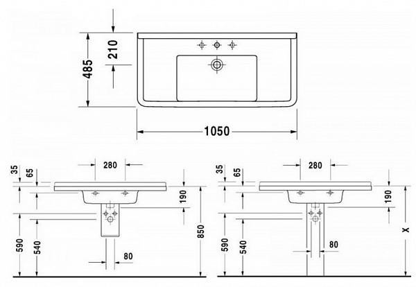 Раковина Duravit Starck 3 0304100000 105 см
