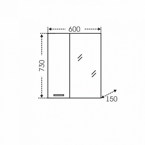 Зеркальный шкаф Родос 60 левый Санта 106015