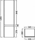 Пенал Kerama Marazzi  Buongiorno 120 см BGN.120.2\ОАК
