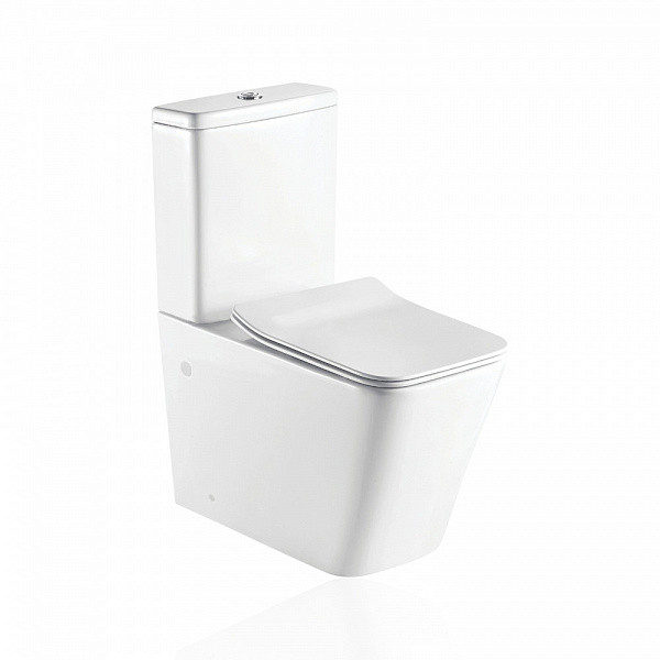 Унитаз-компакт "Koller Pool" KVADRO Rimless, сиденье дюропласт: SoftClose, Take Off, антибактериальное покрытие, система «Антивсплеск», механизм смыва Geberit