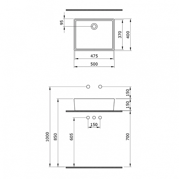 Раковина Bocchi Milano 1215-033-0125 мятная