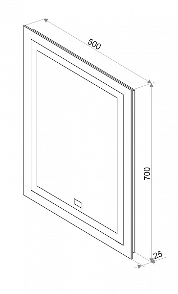 Зеркало Континент "Verte Led" 500х700 с часами, датчиком движения