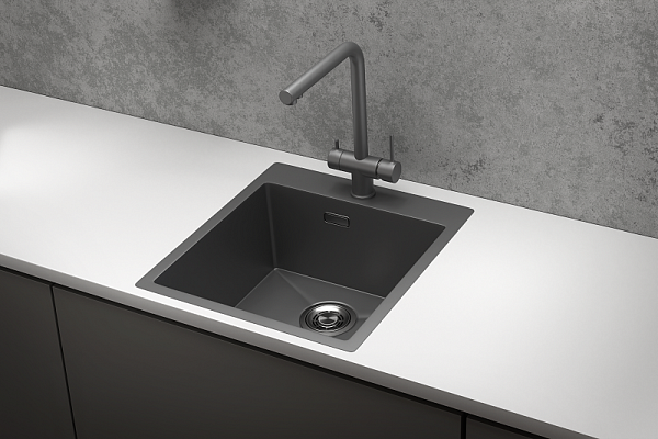 4600, ГРАФИТ МАТОВЫЙ, стальная кухонная мойка