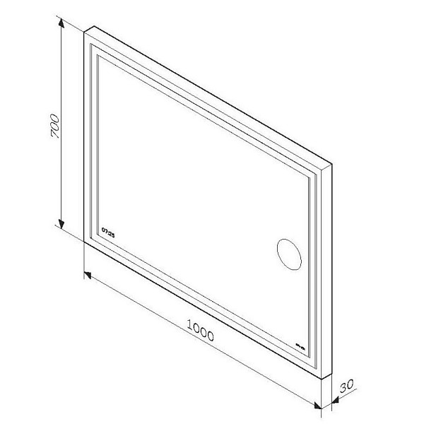 M91AMOX1003WG Универсальное зеркало с контурной Led-подсветкой, часами и косметическим зеркалом 100