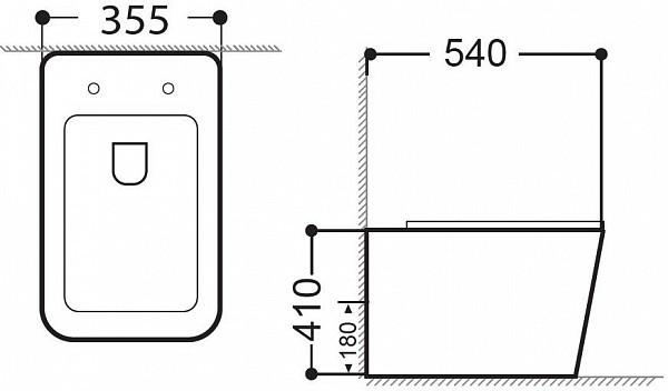 Унитаз приставной Aquanet Rimless Tavr 2.0 F LX-1908 Tavr 2.0 F