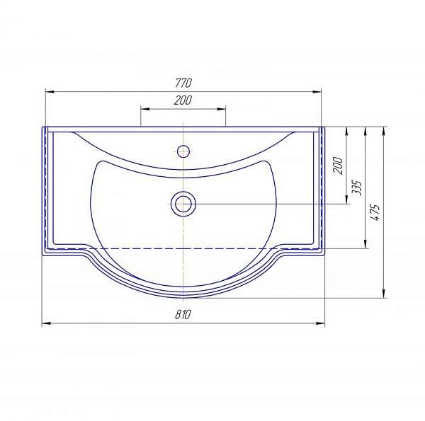 Мебельная раковина Классик 80 Санта
