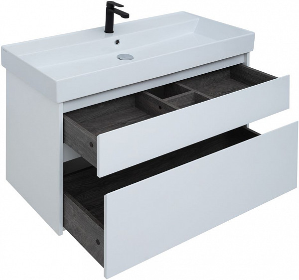 Тумба под раковину Aquanet Nova Lite 100 белый (2 ящика) 00242581